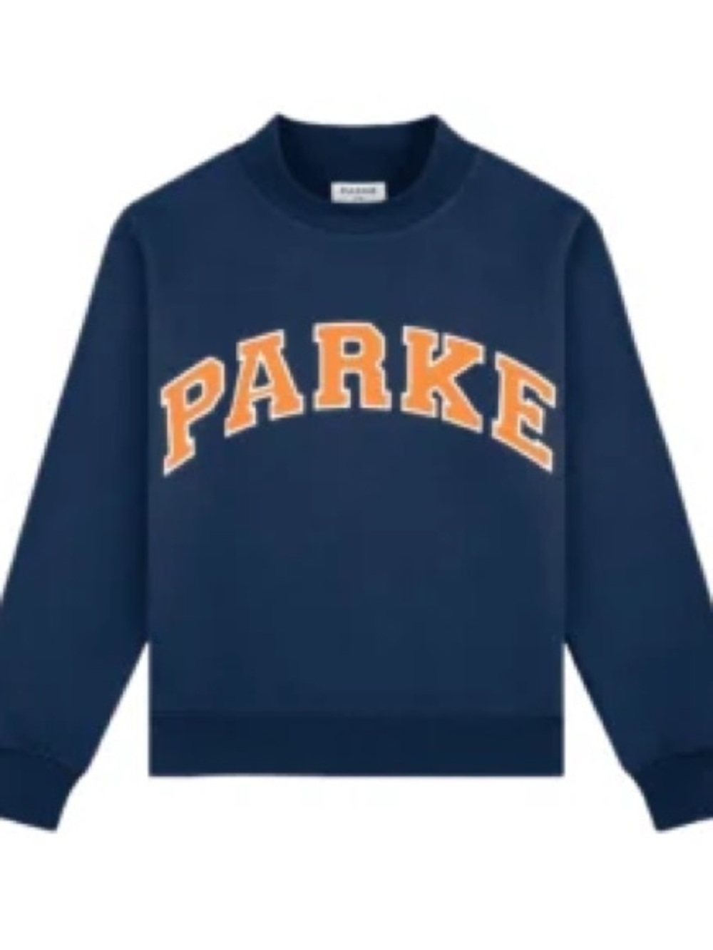 Parker Navy Crewneck Sweatshirt with Orange Applique